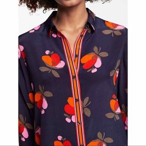 Boden Silk Floral Blouse